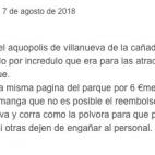 Lo t&iacute;pico. Vas esperando que haya agua y toboganes por todas partes y luego nada. Intolerable.