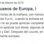El segundo mejor museo del continente europeo. Y lo punt&uacute;as con un uno. &iexcl;&iexcl;UN UNO!!
