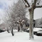 En la imagen, aspecto de Ávila, tras la nevada caída esta madrugada.