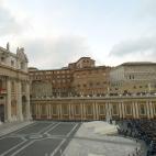 VATICAN CITY - APRIL 19: Crowds gather in St. Peter Square to listen to newly elected Pope Benedictae XVI on April 19, 2005 in Vatican City. German Cardinal Joseph Ratzinger was elected the 265th Pope and will lead the world's 1 billion Catholi...