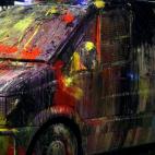 Así ha quedado la furgoneta de los Mossos