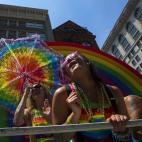 Participantes en las marchas de Nueva York.