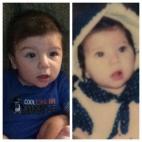 Mi hijo a la izquierda con cinco años y yo a la misma edad.