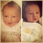 Mi hija y yo, ambas fotografiadas a dos días del nacimiento. Yo soy la de la izquierda y ella la de la derecha.