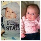 Mi esposo y mi hija a los dos meses.