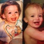 A la izquierda salgo yo y mi hijo Maxwell a la derecha. Teníamos la misma edad en estas fotos y la gente siempre nos dice que nos parecemos.