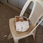 Una imagen del Papa Francisco, en una de las iglesias.