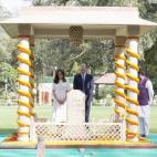 Visitando la tumba de Mahatma Gandhi