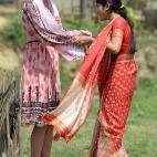 En el pueblo de Pan Bari en el Parque Nacional de Kaziranga, en Assam