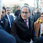 Quim Torra, a su llegada al Supremo.