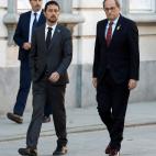 Torra, camino del edificio principal del Supremo, donde ha sido recibido según el protocolo de autoridades.
