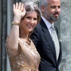 En la catedral de Nidaros, en Trondheim, durante la celebración del 25º aniversario del reinado de Harald de Noruega. 