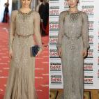 Manuela Velasco llevó en los Goya 2012 un vestido de Carolina Herrera de manga larga que luciría poco después Olivia Wilde.