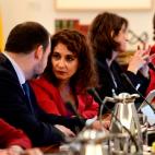 La ministra de Empelo, Magdalena Valerio; el de Fomento, Jos&eacute; Luis &Aacute;balos; la de Hacienda, Mar&iacute;a Jes&uacute;s Montero; la de Justicia, Dolores Delgado, y la vicepresidenta, Carmen Calvo.