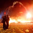 Las principales vías de Barcelona, destrozadas