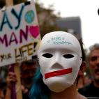 Uno de los participantes en la marcha