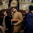 Gabriel Rufi&aacute;n,de ERC, llega al hemiciclo.
