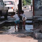 En un barrio marginal en Caracas, Venezuela.