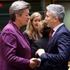 Con la comisaria Ylva Johansson en Bruselas