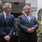 Con Abdelouafi Laftit, su homólogo de Marruecos, en Rabat