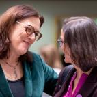 Con la comisaria europea, Cecilia Malmstroem, en Bruselas
