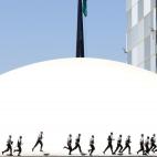 Foto: Policías en una protesta contra la corrupción en el Congreso Nacional de Brasilia (Brasil) Fotógrafo: Olivier Boëls Categoría: Personas
