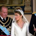 Juan Carlos en la boda de Felipe de Borb&oacute;n y Letizia Ortiz, celebrada en la catedral de la Almudena en Madrid en mayo de 2004.