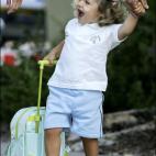 En su primer día en la escuela infantil 'Guardería Real' de El Pardo, en septiembre de 2007