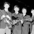 The Beatles during rehearsals for the 1963 Royal Variety Performance, at the Prince of Wales Theatre in London. L-R: Paul McCartney, George Harrison, John Lennon and Ringo Starr. * 12/11/2000: The band will unleash an album widely expected t...