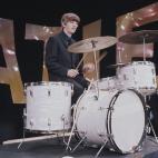 Ringo Starr at the drums during a rehearsal for the Beatles' first appearance on the Ed Sullivan Show, New York City, 8th February 1964. (Photo by Paul Popper/Popperfoto/Getty Images)