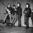 The Beatles rehearse for that night's Royal Variety Performance at the Prince of Wales Theatre, 4th November 1963. The Queen Mother will attend. (Photo by Central Press/Hulton Archive/Getty Images)