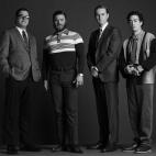 Harry Crane (Rich Sommer), Stan Rizzo (Jay R. Ferguson), Ken Cosgrove (Aaron Staton) y Michael Ginsberg (Ben Feldman)