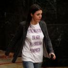 2018: Montero en el Congres con una camiseta de apoyo a la huelga del 8-M
