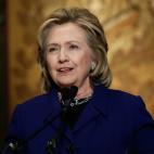 WASHINGTON, DC - FEBRUARY 25: Former U.S. Secretary of State Hillary Clinton speaks during the presentation of the Hillary Rodham Clinton Awards for Advancing Women in Peace and Security at Georgetown University February 25, 2014 in Washington,...