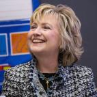 NEW YORK, NY - FEBRUARY 04: Former United States Secretary of State Hillary Clinton attends a roundtable discussion held by Univision between parents of elementary school children and politicians regarding language learning and preschool on Feb...