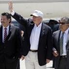 A su llegada a la frontera de Estados Unidos-México en Laredo, Texas este 23 de julio de 2015.
