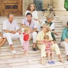 En 1987, con Carlos de Inglaterra, Diana y sus hijos en Marivent
