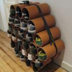 ¿Te falta espacio? Este zapatero hecho con tubos de PVC puede ser montado y desmontado en el tamaño y el momento que quieras