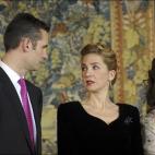Iñaki de Urdangarín junto a las infantas en el 70º cumpleaños del Rey, el 9 de enero de 2008.