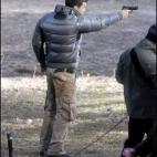 Durante el rodaje de Los hombres de Paco.