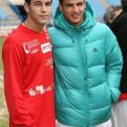 Con Maxi Iglesias en un partido solidario.