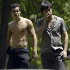 En el rodaje de Los hombres de Paco.