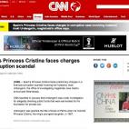 La princesa española Cristina se enfrente a cargos en un escándalo de corrupción.