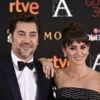 Con su marido, Javier Bardem, a su llegada a la alfombra roja.