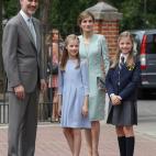 En la Primera Comunión de la infanta Sofía, el 17 de mayo de 2017 en Aravaca, Madrid