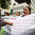 Mujeres peruanas andinas, víctimas de esterilizaciones forzadas durante el Gobierno de Alberto Fujimori, protestan en Lima el 10 de febrero de 2016.