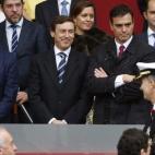 Los portavoces del PSOE y PP en el Congreso, Antonio Hernando y Rafael Hernando y el líder de los socialistas, Pedro Sánchez