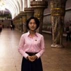 Estación de metro en Pyongyang.