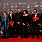 Albert Rivera, Alberto Garzón, Mariano Barroso, Nora Navas, Pablo Iglesias y Pedro Sánchez