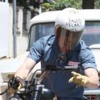 Con el 'casco de papá'